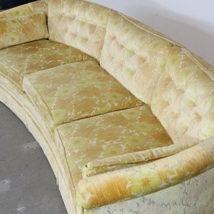 Mid-Century Modern Velvet Concave Front 92 Sofa image 6