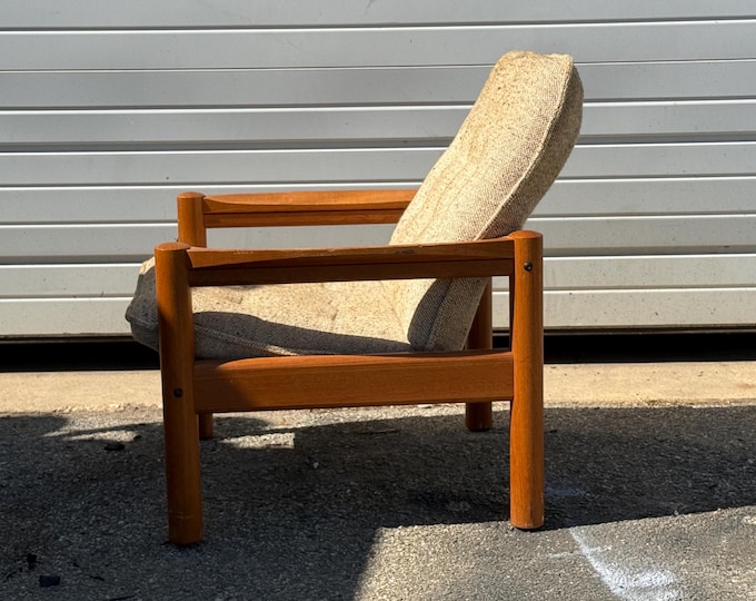 Mid-Century Danish Modern Domino Mobler Tufted Teak Lounge Chair