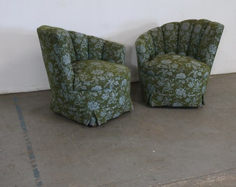 Pair of Mid-Century Modern Vladimir Kagan Style Corkscrew Club Chairs