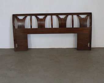 Mid-Century Modern Sculpted King Size Bed/Headboard