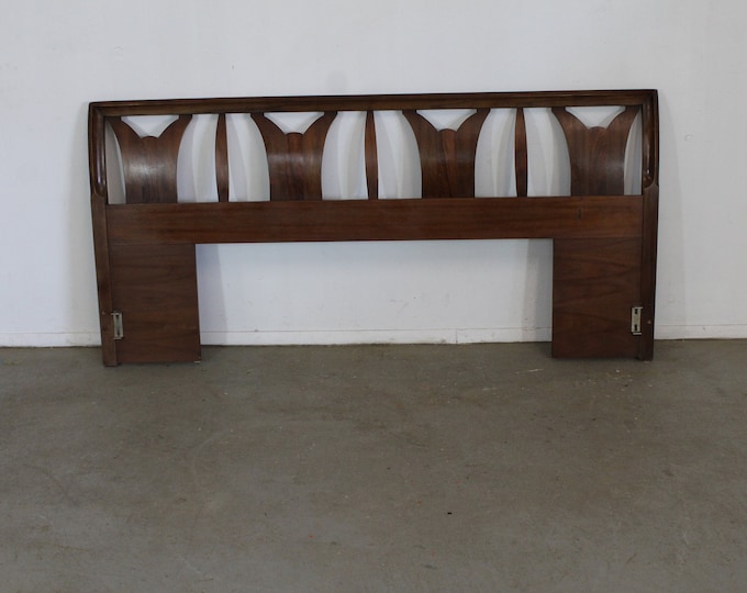 Mid-Century Modern Sculpted King Size Bed/Headboard