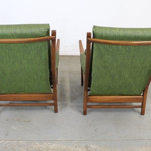 Pair of Mid Century Modern Walnut Open Arm Lounge Chairs image 9