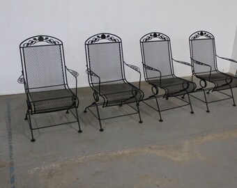 Set of 4 Vintage Outdoor Woodard Springer Dining Chairs