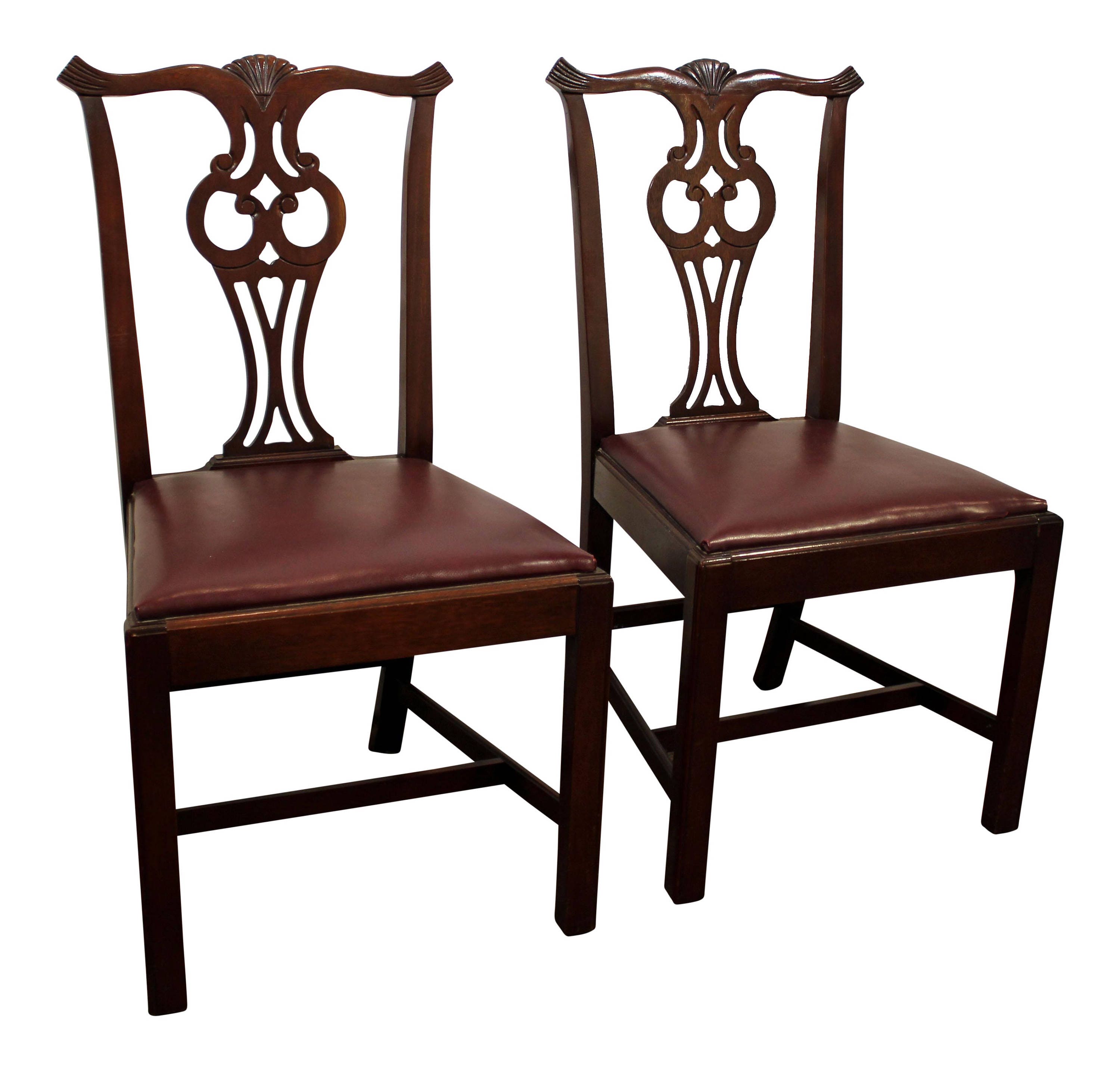 Pair of Hickory Chair Co. Chippendale Mahogany Dining Chairs