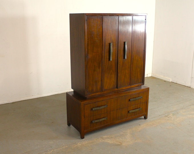 Mid-Century Modern Asian Gentleman's Tall Chest on Chest by Heritage