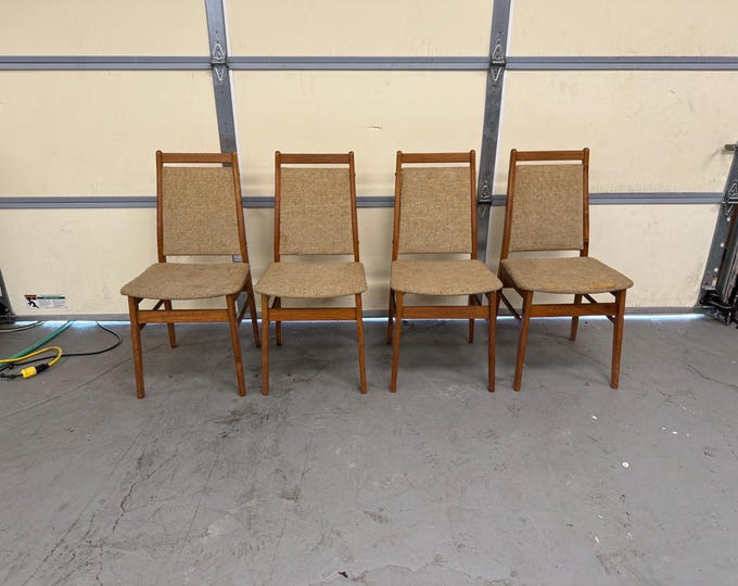 Set of 4 Danish Modern  Gangso Mobler Highback Teak Dining Chairs