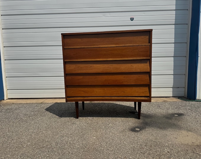 Mid-Century Pencil Leg Tall Dresser/Chest by Dixie