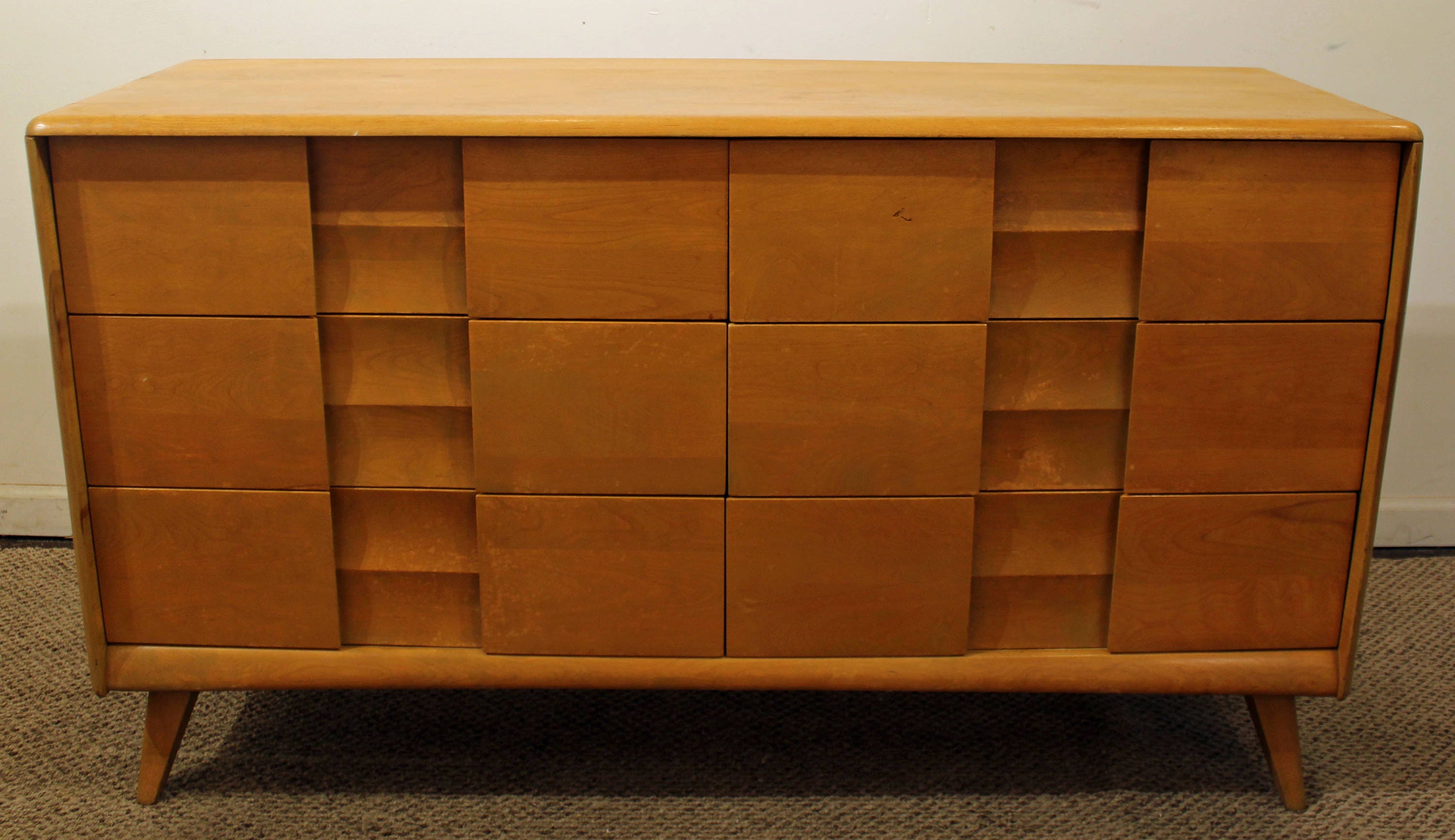 MidCentury Danish Modern Heywood Wakefield M574 Trophy Wheat Dresser