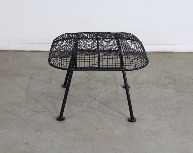 Mid-Century Modern Russell Woodard Sculptura Outdoor Wrought Iron Ottoman/Stool