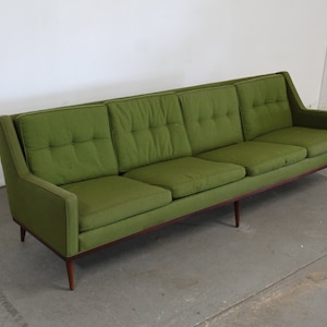 Mid-Century Modern Milo Baughman Style Pencil Splayed Leg 93 4 Cushion Sofa image 2