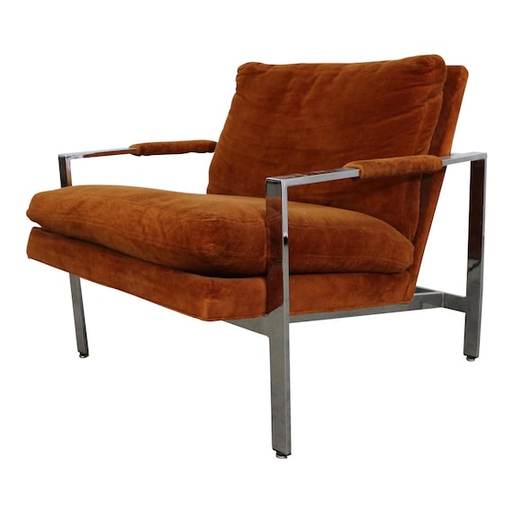Milo Baughman Lounge Chair by Thayer Coggin Chrome Cube Milo Baughman Lounge Chair by Thayer Coggin Chrome Cube