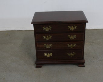 Vintage Georgian Mahogany Nightstand/4 Drawer Silver Chest