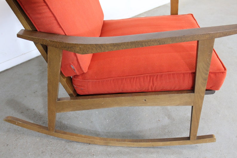 Mid-Century Modern Walnut Open Arm Rocking/Lounge Chair image 6