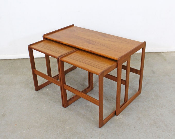 Set of 3 Danish Modern Arne Hovmand-Olsen for Mogens Kold Teak Nesting Tables