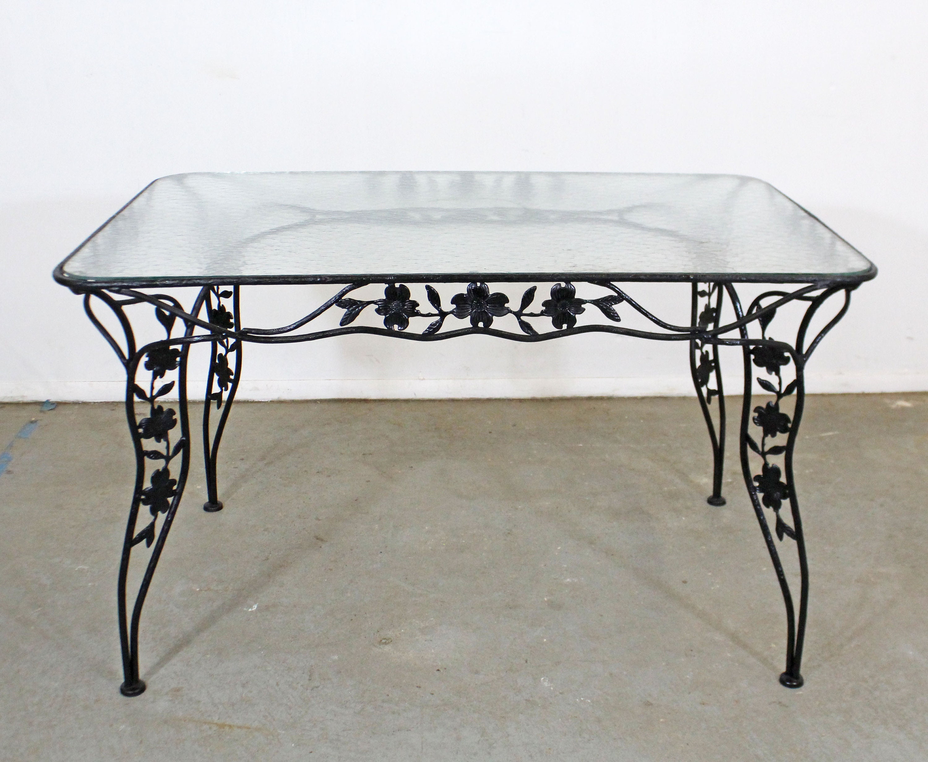 Vintage Wrought Iron Meadowcraft Dogwood Iron Outdoor Patio Dining Table