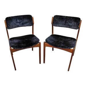 Vintage Erik Buch Dining Chairs Mid-Century Modern Danish Modern for O.D. Mobler Teak Side Chairs PAIR image 1