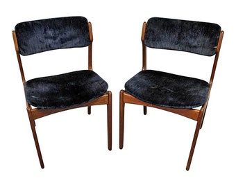 Vintage Erik Buch Dining Chairs Mid-Century Modern Danish Modern for O.D. Mobler Teak Side Chairs PAIR