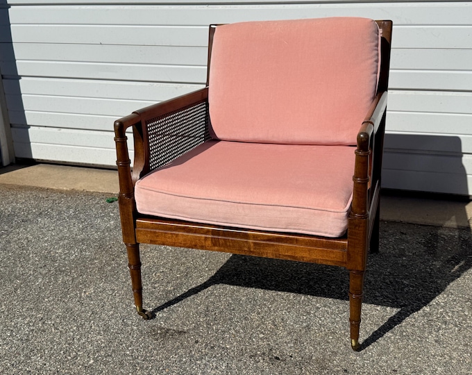 Mid-Century Regency Velvet Lounge Chair