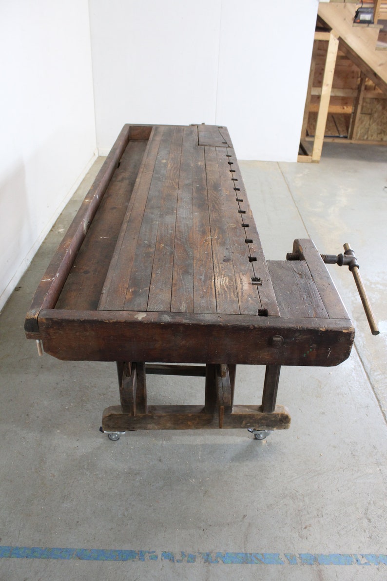 Antique Shaker Cabinet Makers Workbench Bild 8