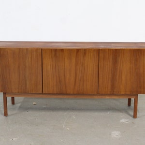 Mid-Century Danish Modern Teak 3 Door Credenza on Pencil Legs image 1