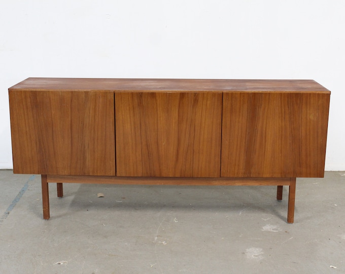 Mid-Century Danish Modern Teak 3 Door Credenza on Pencil Legs