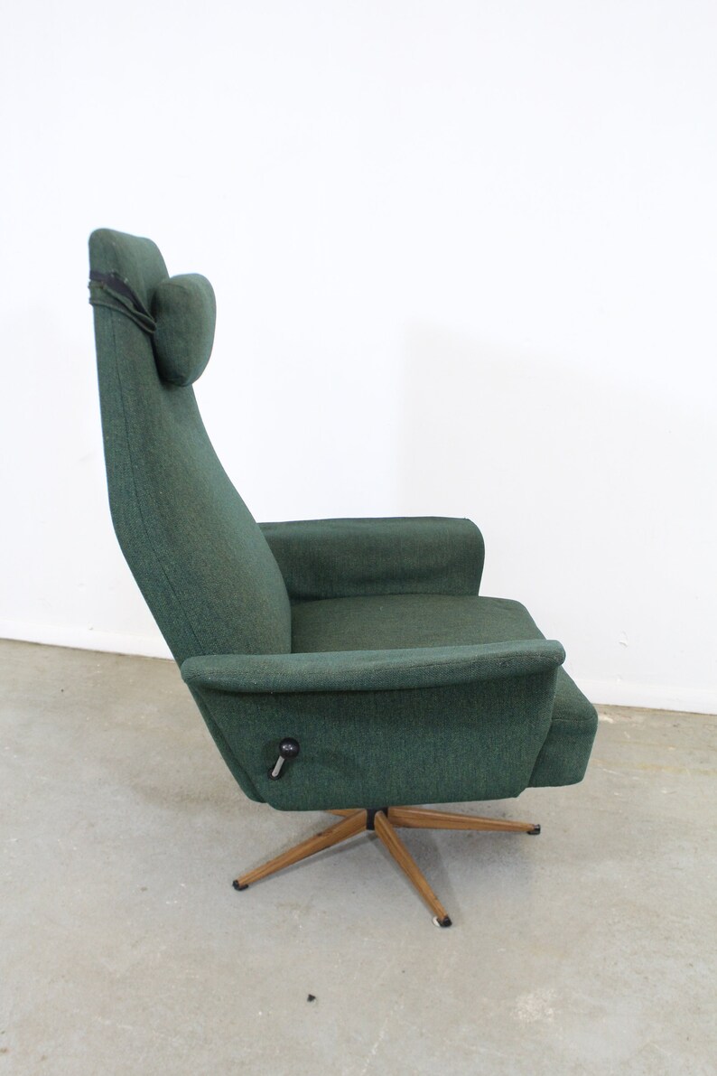 Mid-Century Danish Modern High Back Swivel Rocker Lounge Chair image 4