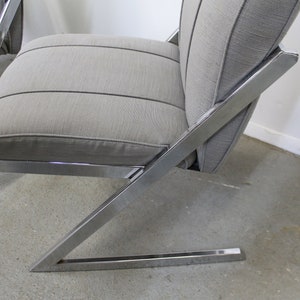 Mid-Century Modern Milo Baughman Style Chrome Cantilever Dining Chairs image 8