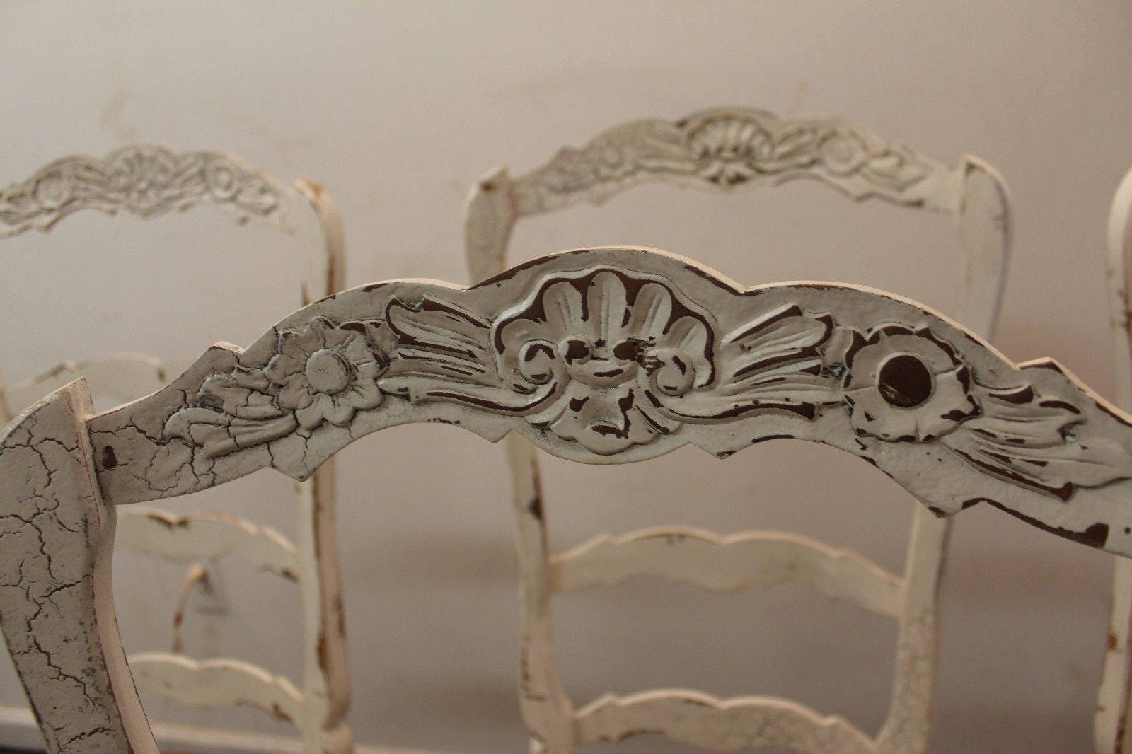 Set of 8 French Country Ladder Back Dining Chairs