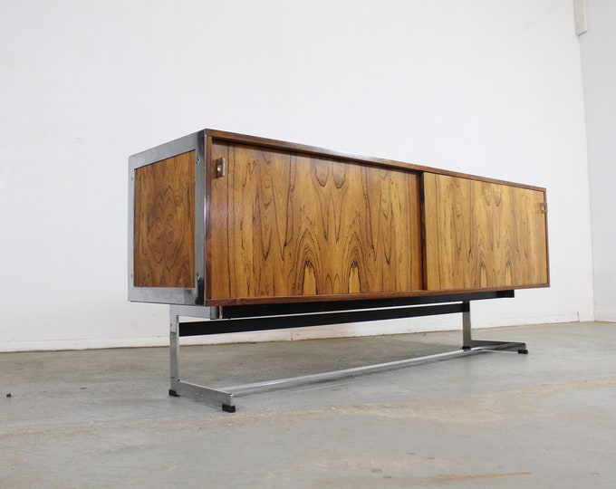 Mid-Century Modern Richard Young for Merrow Associates Chrome Credenza