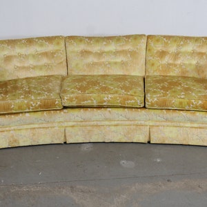 Mid-Century Modern Velvet Concave Front 92 Sofa image 4