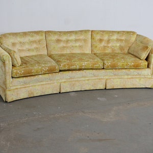 Mid-Century Modern Velvet Concave Front 92 Sofa image 1