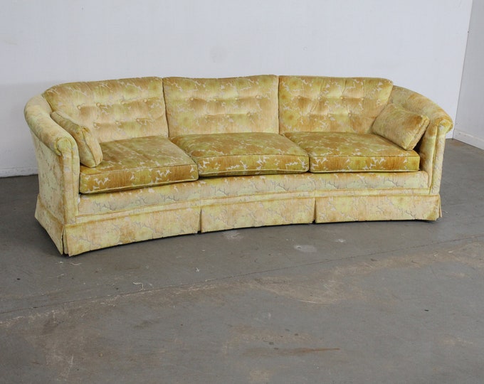 Mid-Century Modern Velvet Concave Front 92" Sofa