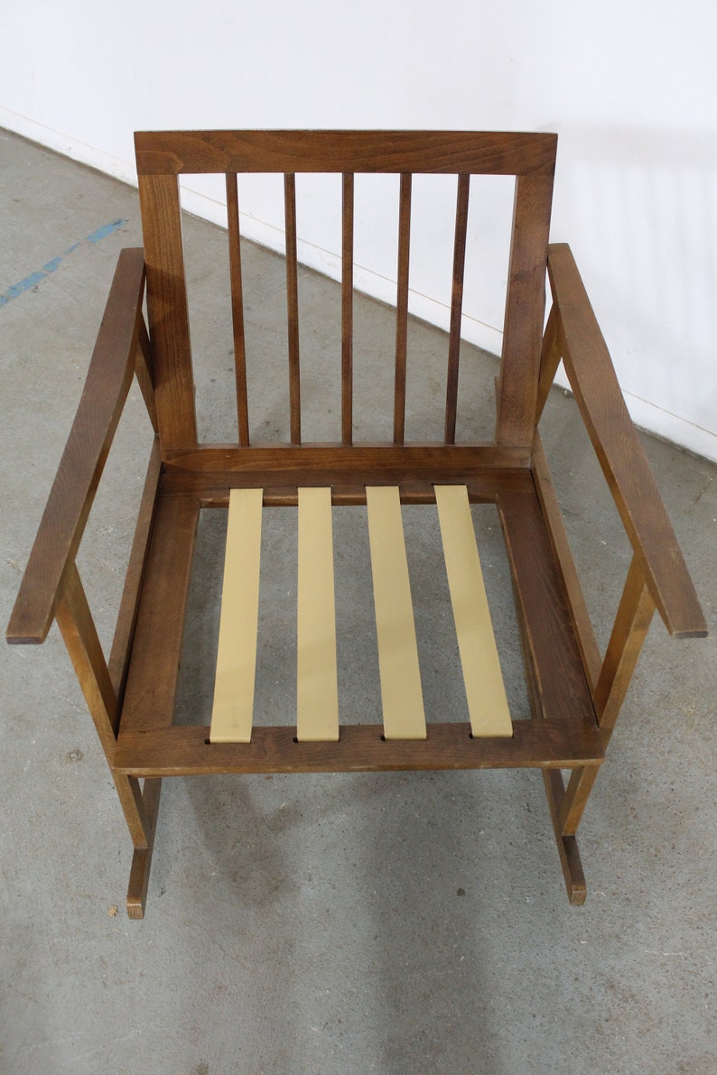 Mid-Century Modern Walnut Open Arm Rocking/Lounge Chair image 8