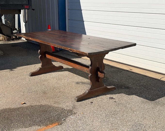 Antique French Oak Country Rustic Dining Table Circa 1800s