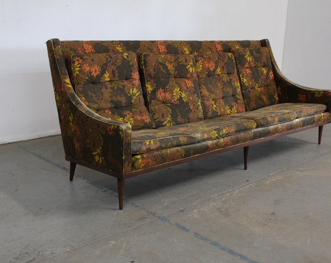 Mid-Century Modern Pencil Leg 93" 4 Cushion Sofa