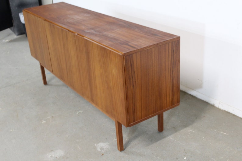 Mid-Century Danish Modern Teak 3 Door Credenza on Pencil Legs image 4