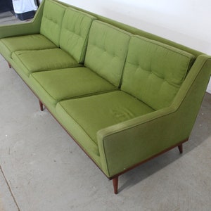 Mid-Century Modern Milo Baughman Style Pencil Splayed Leg 93 4 Cushion Sofa image 4