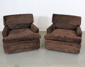 Pair of Vintage Mid-Century Modern Milo Baughman Style Lounge Club Chairs