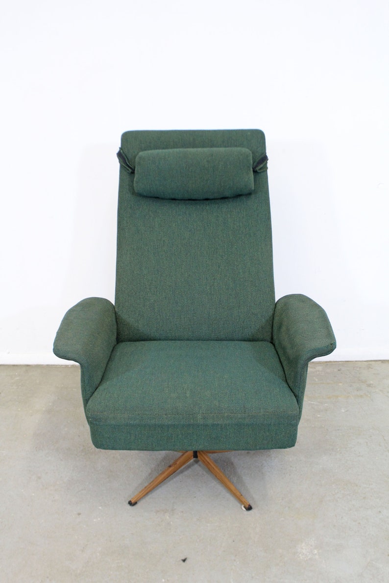 Mid-Century Danish Modern High Back Swivel Rocker Lounge Chair image 3