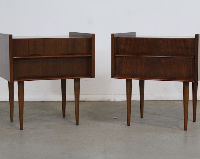 Mid-Century Modern Edmond J. Spence Walnut Nightstands