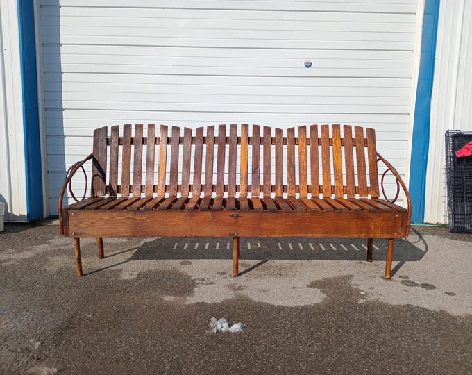 Vintage  Wood Andirondack Style Twig 77" Bench