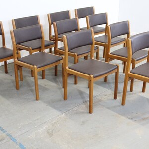 Set of 10 Danish Modern JL Moller Teak Side Dining Chairs image 2
