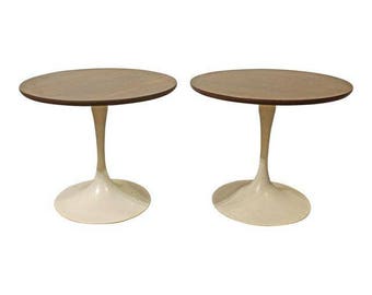 Pair of Mid-Century Danish Modern Saarinen Style Tulip End Tables