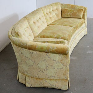 Mid-Century Modern Velvet Concave Front 92 Sofa image 2