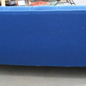 Mid-Century Modern Blue 3-Seater Sofa on Wood Base, Danish Modern Couch image 9