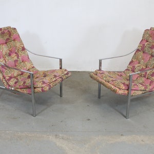 Pair of Mid-Century Modern Milo Baughman Style Chrome Scoop Seat Lounge Chairs image 2