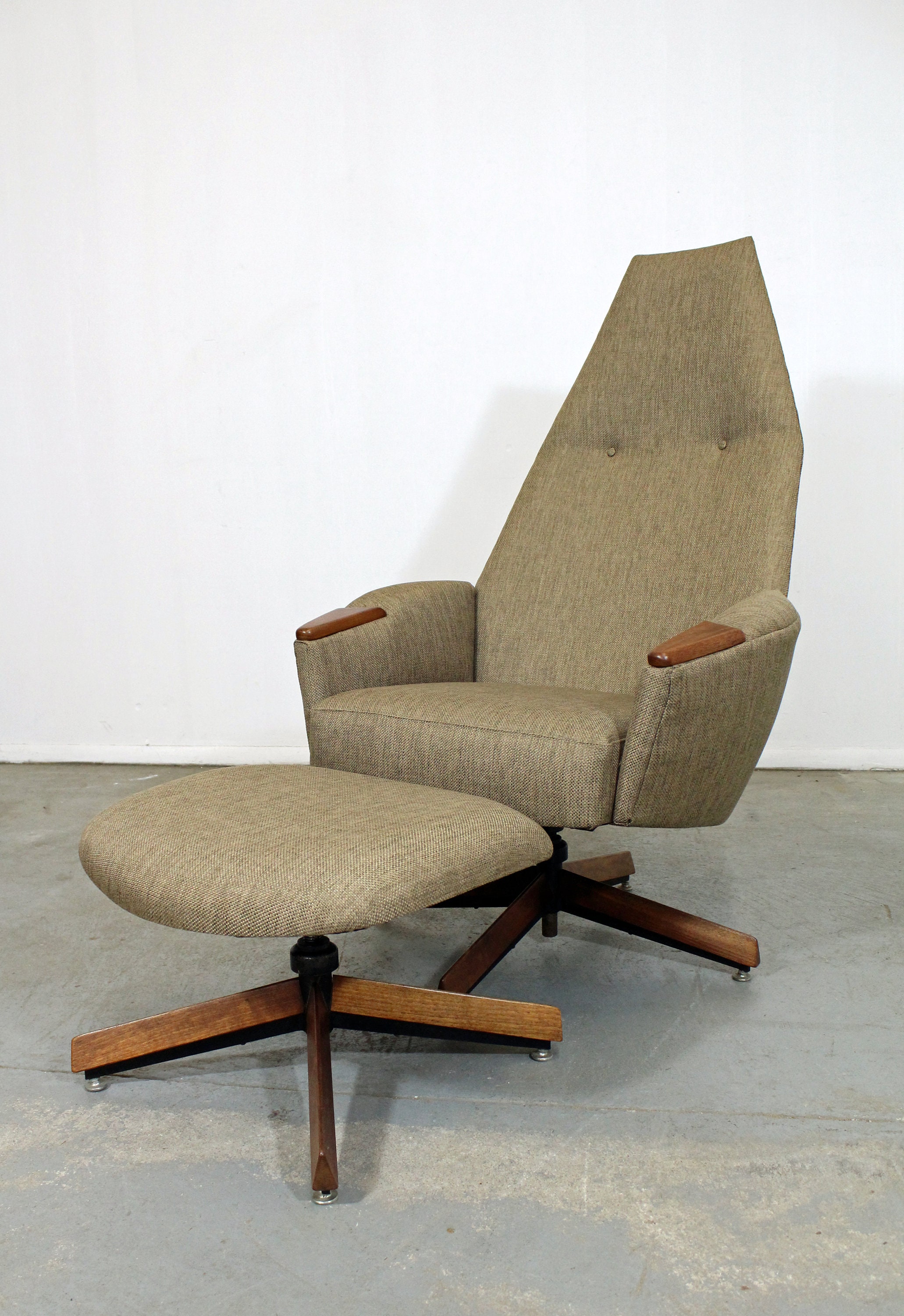 Mid-century Modern Lounge Chair & Ottoman 2174C by Adrian - Etsy