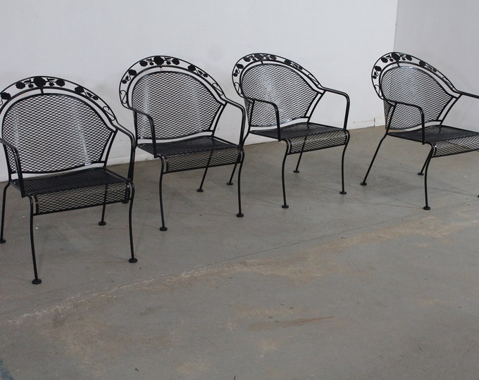 Set of 4 Mid-Century Modern Salterini Curve Back Outdoor Arm Chairs C