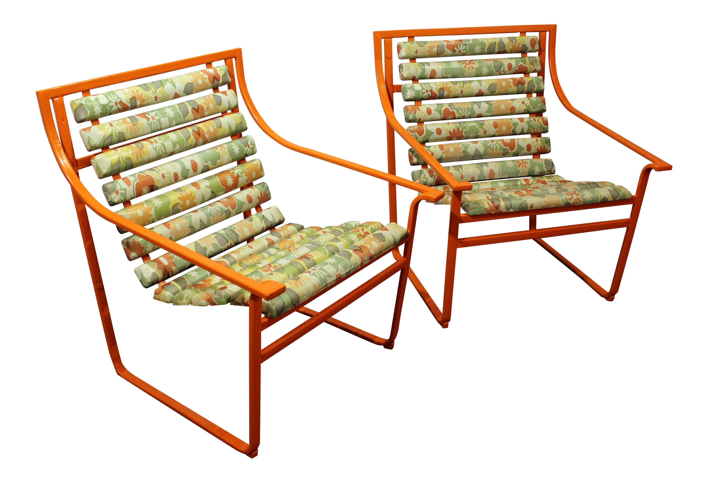 MidCentury Modern Outdoor Chairs Atomic Orange Samsonite Outdoor Scoop