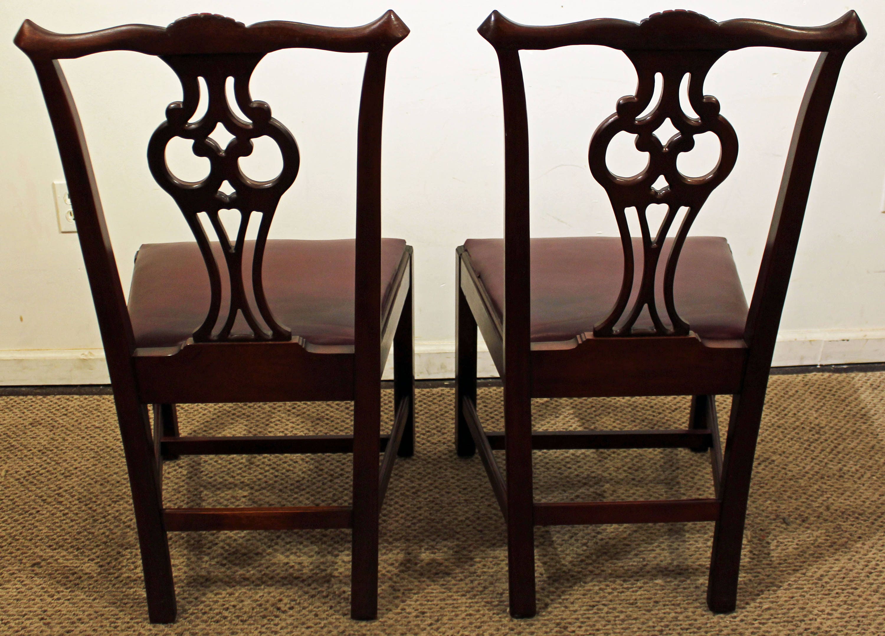 Pair of Hickory Chair Co. Chippendale Mahogany Dining Chairs